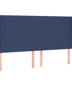 Uzglavlje s ušima plavi 183x23x118/128 cm od tkanine