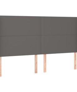 Uzglavlje s ušima sivi 183x16x118/128 cm od umjetne kože