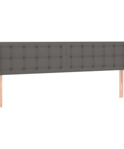 Uzglavlje s ušima sivi 203x16x78/88 cm od umjetne kože