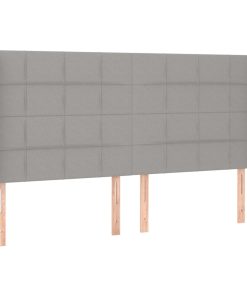 Uzglavlje s ušima svjetlosivi 183x16x118/128 cm od tkanine