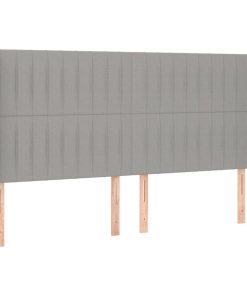 Uzglavlje s ušima svjetlosivi 183x16x118/128 cm od tkanine