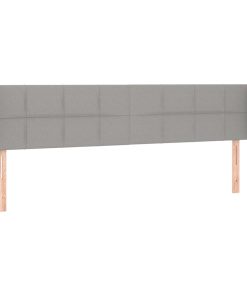 Uzglavlje s ušima svjetlosivi 203x23x78/88 cm od tkanine