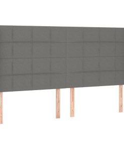 Uzglavlje s ušima tamnosivi 183x16x118/128 cm od tkanine