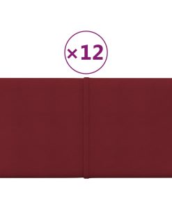 Zidne ploče od tkanine 12 kom boja vina 30 x 15 cm 0