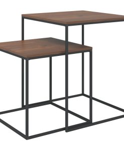 2-dijelni set stolića za kavu od konstruiranog drva i metala