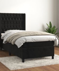 Box spring krevet s madracem crni 80 x 200 cm baršunasti