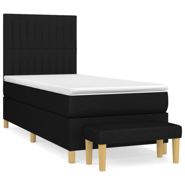 Box spring krevet s madracem crni 90x190 cm od tkanine