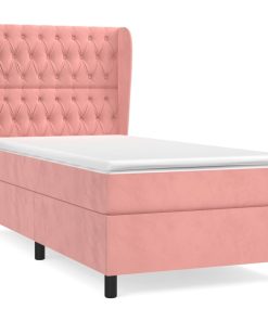 Box spring krevet s madracem ružičasti 100x200 cm baršunasti