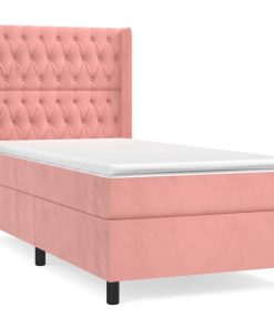 Box spring krevet s madracem ružičasti 100x200 cm baršunasti