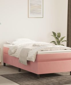 Box spring krevet s madracem ružičasti 100x200 cm baršunasti