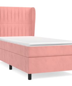 Box spring krevet s madracem ružičasti 80 x 200 cm baršunasti