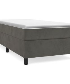 Box spring krevet s madracem tamnosivi 90x190 cm baršunasti