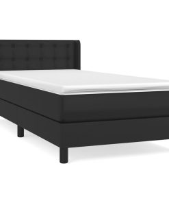Krevet s oprugama i madracem crni 100x200 cm od umjetne kože