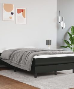 Krevet s oprugama i madracem crni 120 x 200 cm od umjetne kože