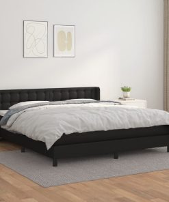 Krevet s oprugama i madracem crni 180 x 200 cm od umjetne kože