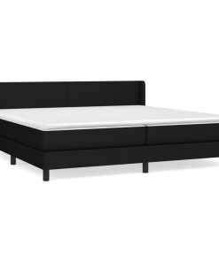 Krevet s oprugama i madracem crni 200x200 cm od tkanine