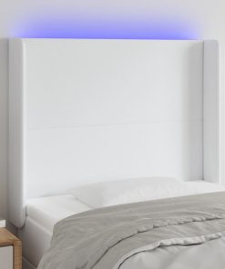 LED uzglavlje bijelo 93x16x118/128 cm od umjetne kože