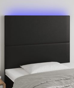 LED uzglavlje crno 90x5x118/128 cm od umjetne kože