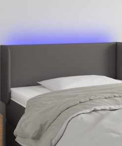 LED uzglavlje sivo 83x16x78/88 cm od umjetne kože