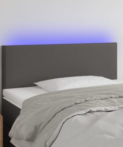 LED uzglavlje sivo 90 x 5 x 78/88 cm od umjetne kože