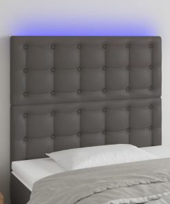 LED uzglavlje sivo 90x5x118/128 cm od umjetne kože