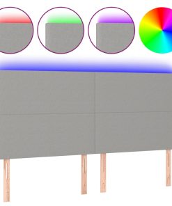 LED uzglavlje svjetlosivo 180x5x118/128 cm od tkanine
