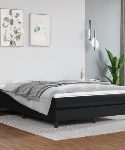 Okvir za krevet s oprugama crni 140x190 cm od umjetne kože