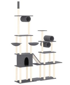 Penjalica za mačke sa stupovima za grebanje tamnosiva 279 cm