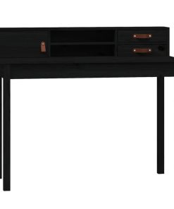 Radni stol crni 110 x 50 x 93 cm od masivne borovine