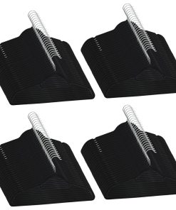 100-dijelni set vješalica za odjeću protuklizni crni baršunasti