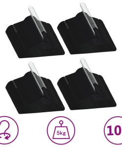 100-dijelni set vješalica za odjeću protuklizni crni baršunasti