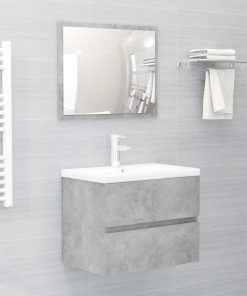 2-dijelni set kupaonskog namještaja od iverice siva boja betona