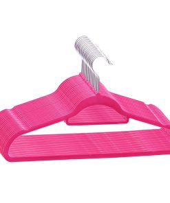 20-dijelni set vješalica protuklizni ružičasti baršunasti