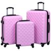 3-dijelni set čvrstih kovčega ružičasti ABS