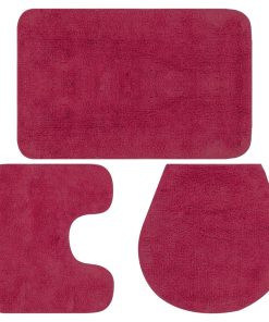 3-dijelni set kupaonskih otirača od tkanine boja fuksije