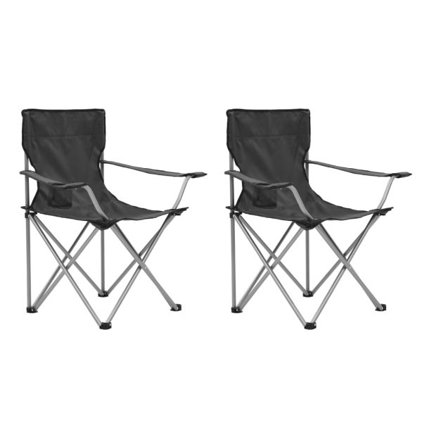 3-dijelni set stola i stolica za kampiranje sivi