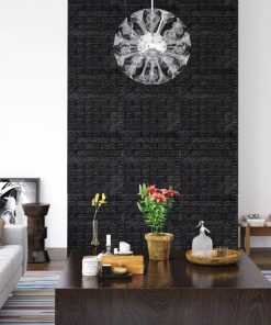 3D zidne tapete s uzorkom cigli samoljepljive 10 kom crne