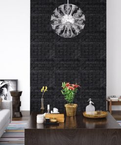 3D zidne tapete s uzorkom cigli samoljepljive 20 kom crne