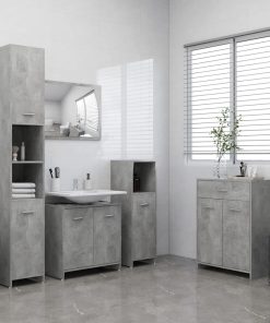 4-dijelni set kupaonskog namještaja siva boja betona