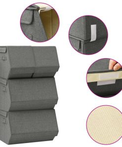 4-dijelni set složivih kutija za pohranu od tkanine antracit