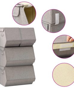 4-dijelni set složivih kutija za pohranu od tkanine sivi