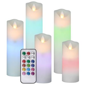 5-dijelni set električnih LED svijeća s daljinskim raznobojni