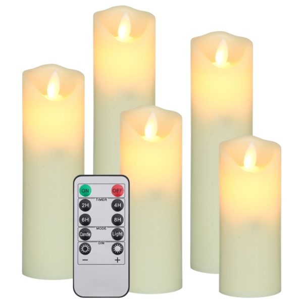 5-dijelni set električnih LED svijeća s daljinskim topli bijeli