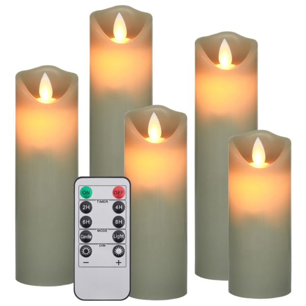 5-dijelni set električnih LED svijeća s daljinskim topli bijeli