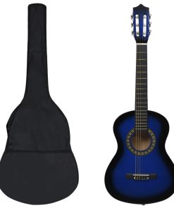 8-dijelni set klasične gitare za početnike plavi 1/2 34"
