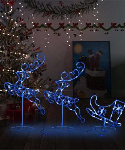 Akrilni božićni sob sa saonicama 260 x 21 x 87 cm plavi