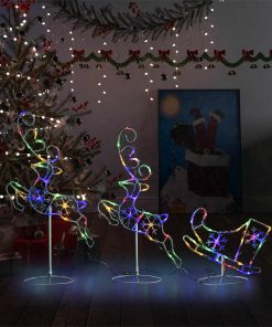 Akrilni božićni sob sa saonicama 260 x 21 x 87 cm raznobojni