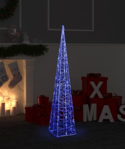 Akrilni ukrasni stožac s LED svjetlima plavi 120 cm