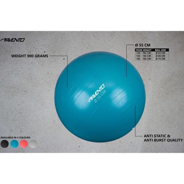 Avento lopta za vježbanje/teretanu promjer 55 cm crna