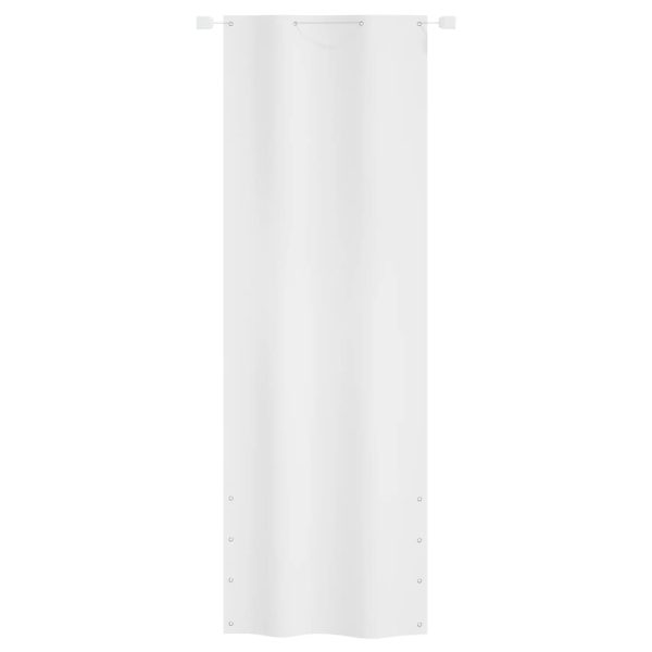 Balkonski zastor bijeli 80 x 240 cm od tkanine Oxford